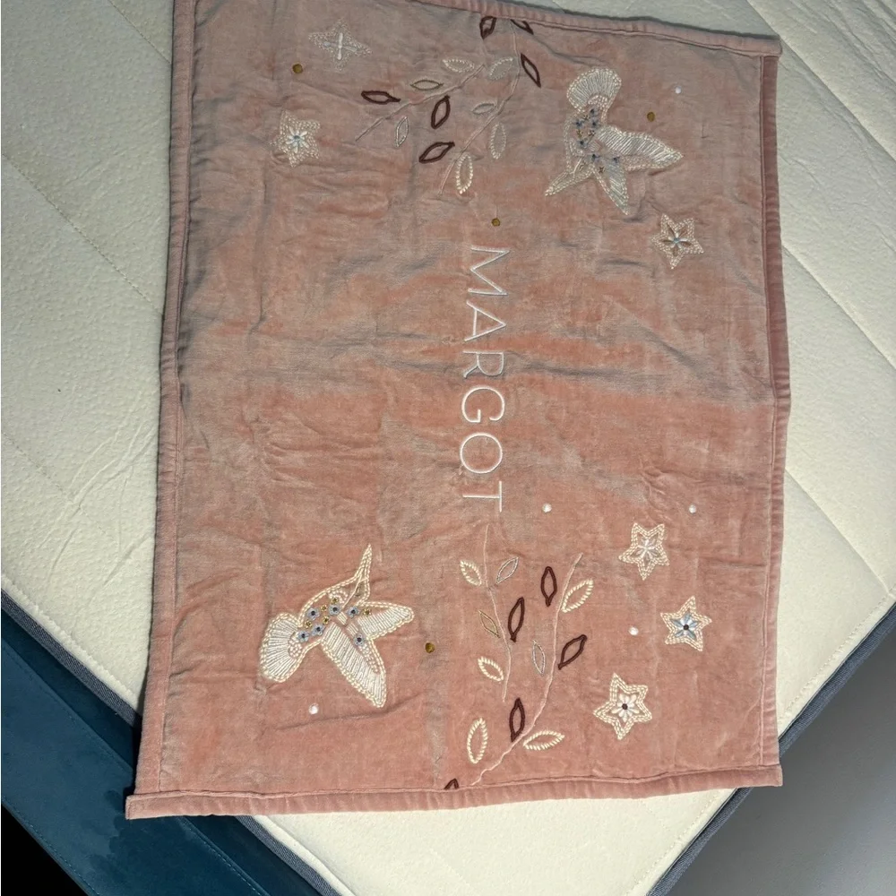 Heirloom Embroidered Organic Cotton Velvet Kids Pillow Sham by Jeremiah Brent